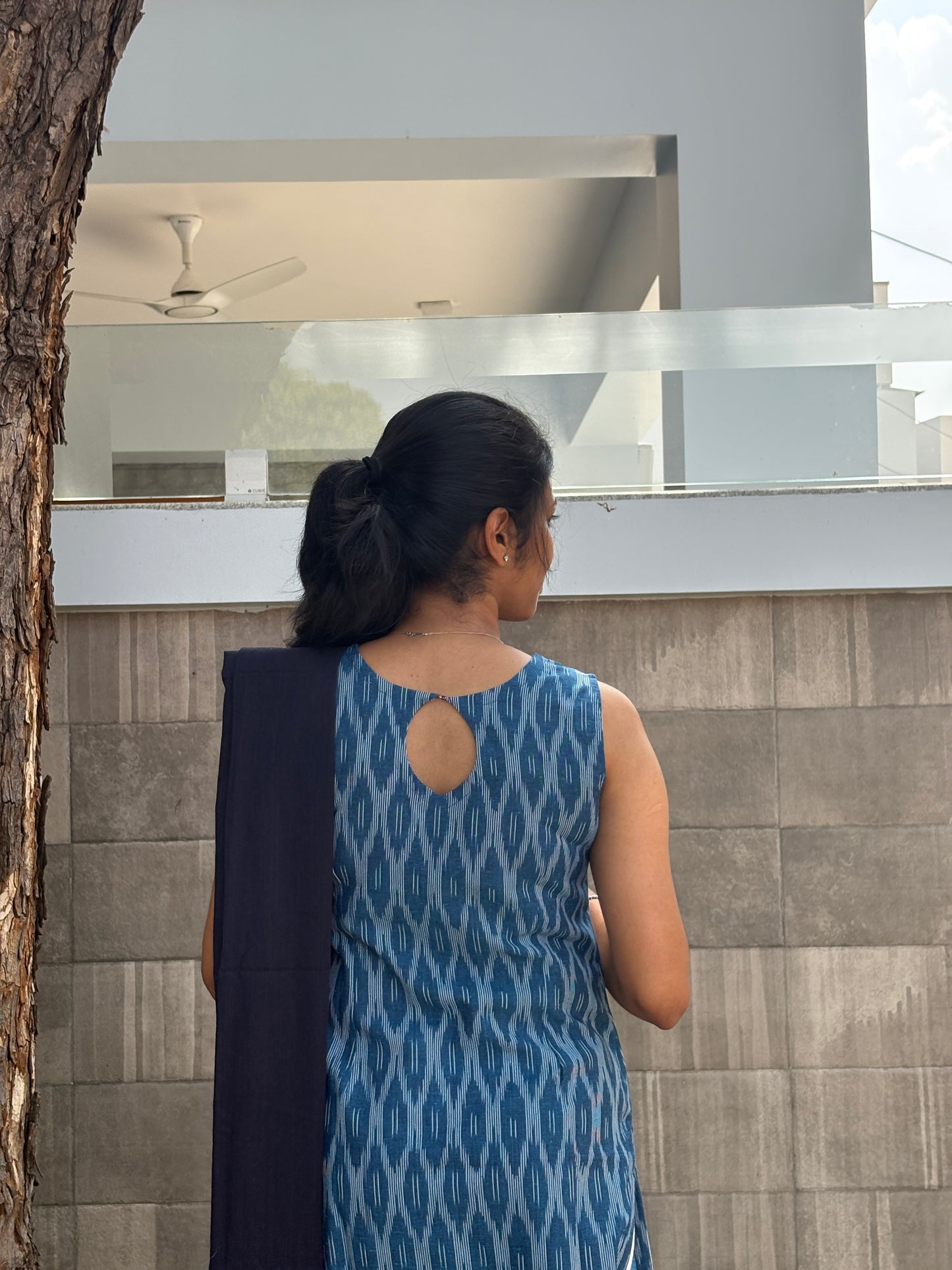 Navy blue ikat set