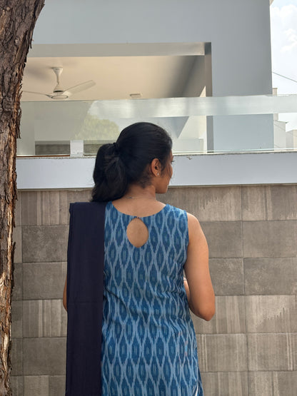Navy blue ikat set