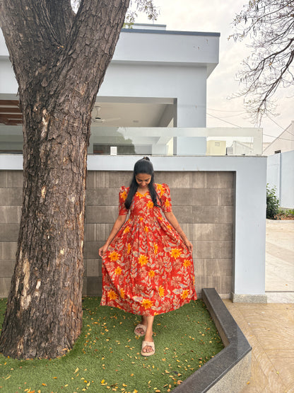 Orange floral maxi