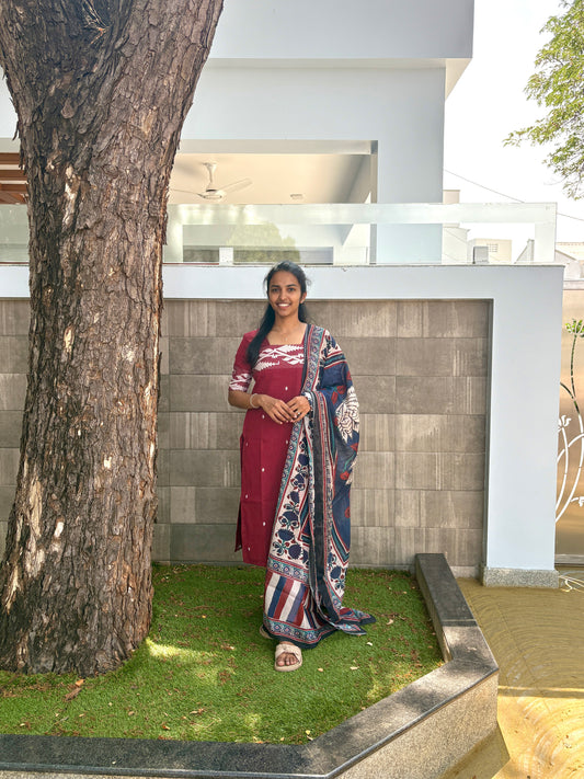 Maroon suit set
