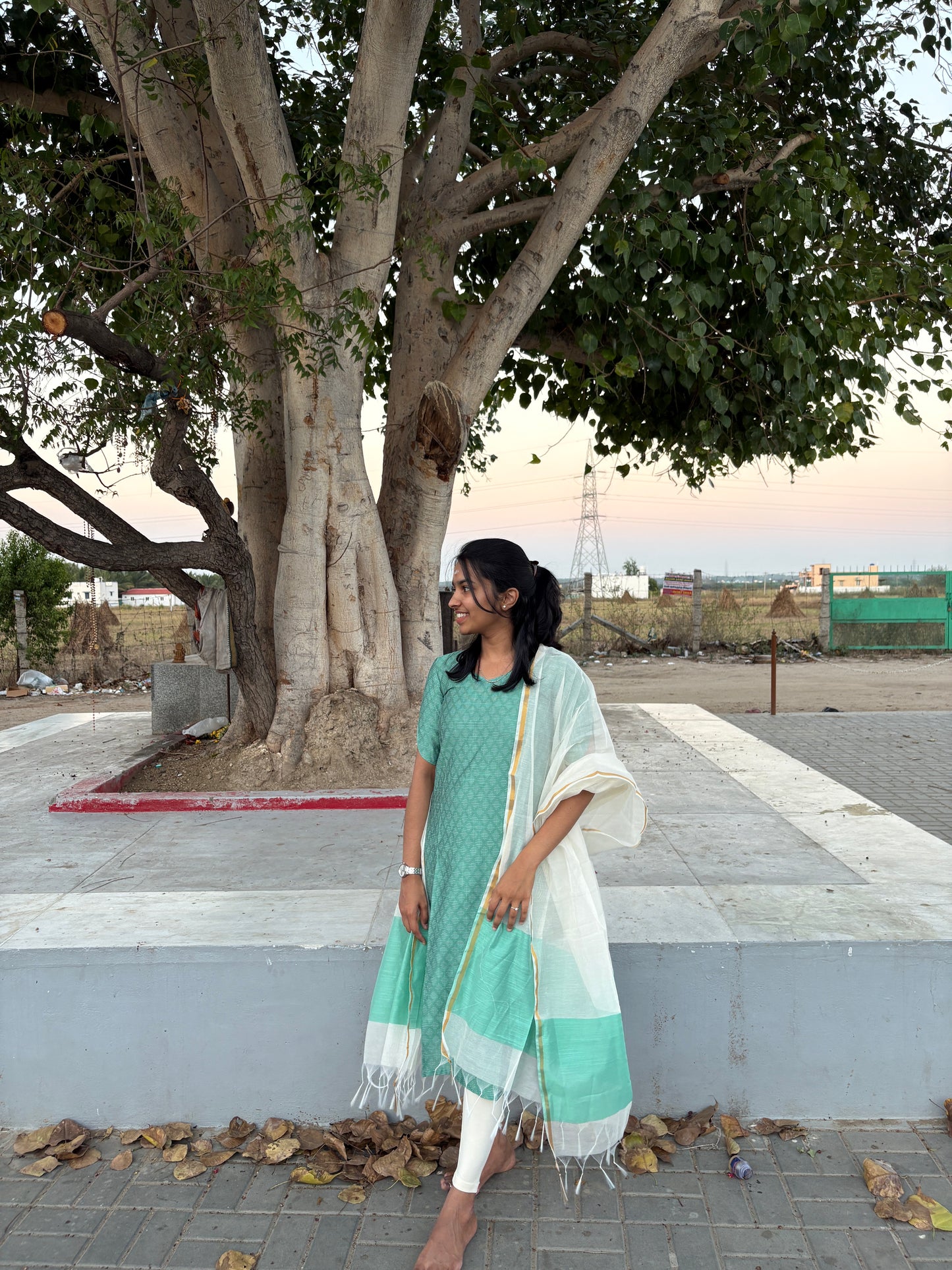 Teal colour kurti set