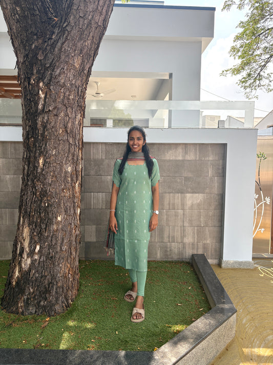Sage green kurti set