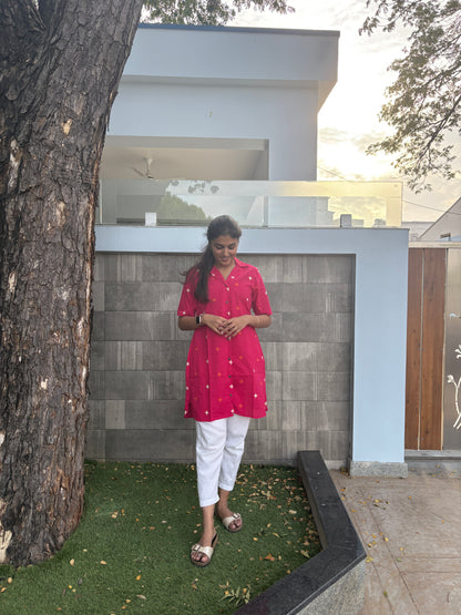 Pink shirt kurti