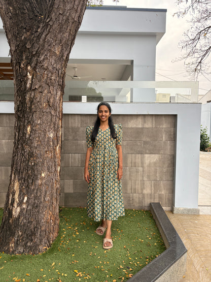 Sea green floral maxi