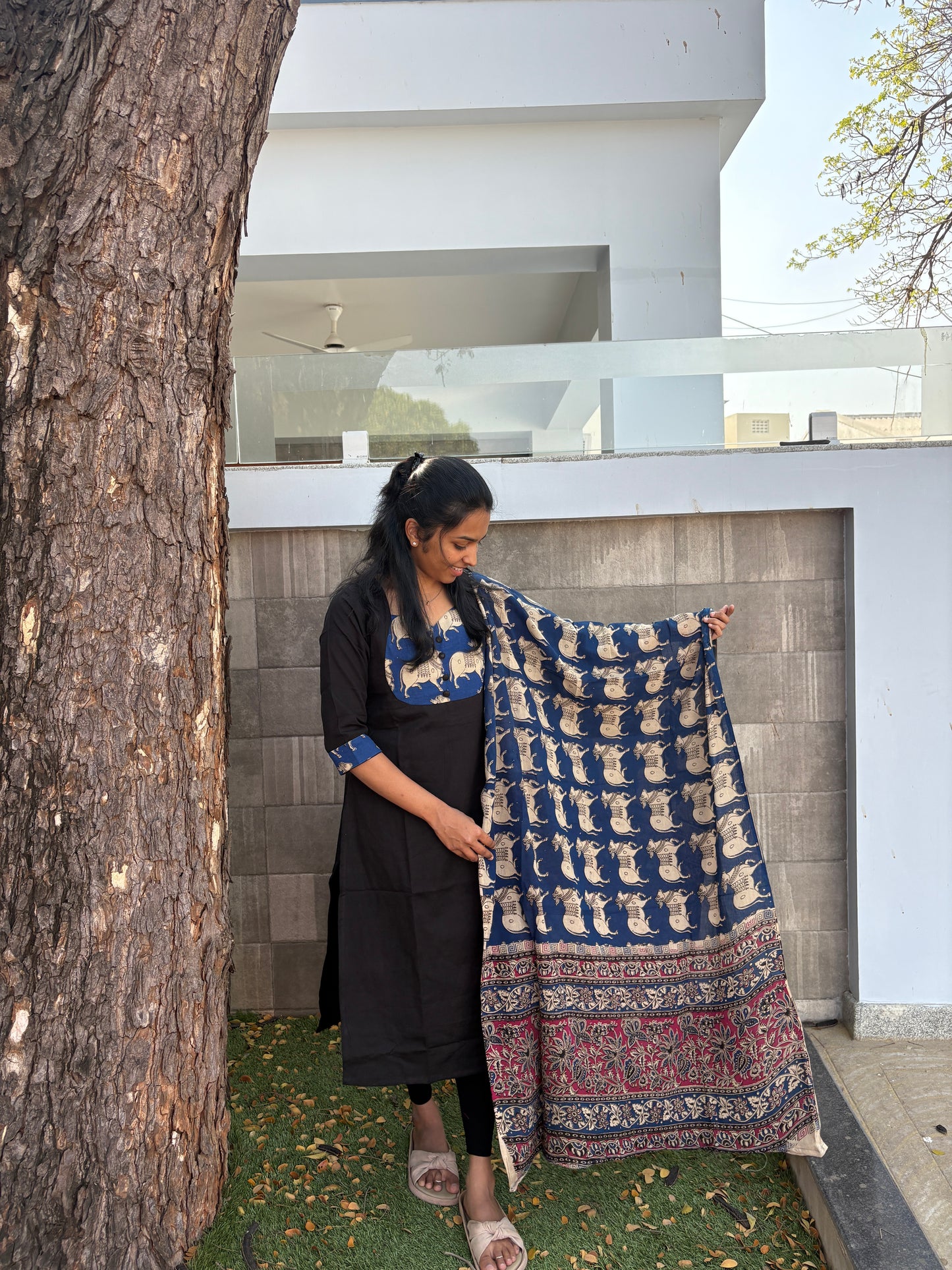 Kalamkari patch work kurta