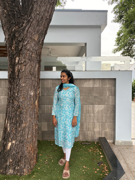 Sky blue suit set
