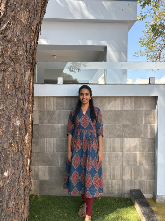 Navy blue Aline kurti