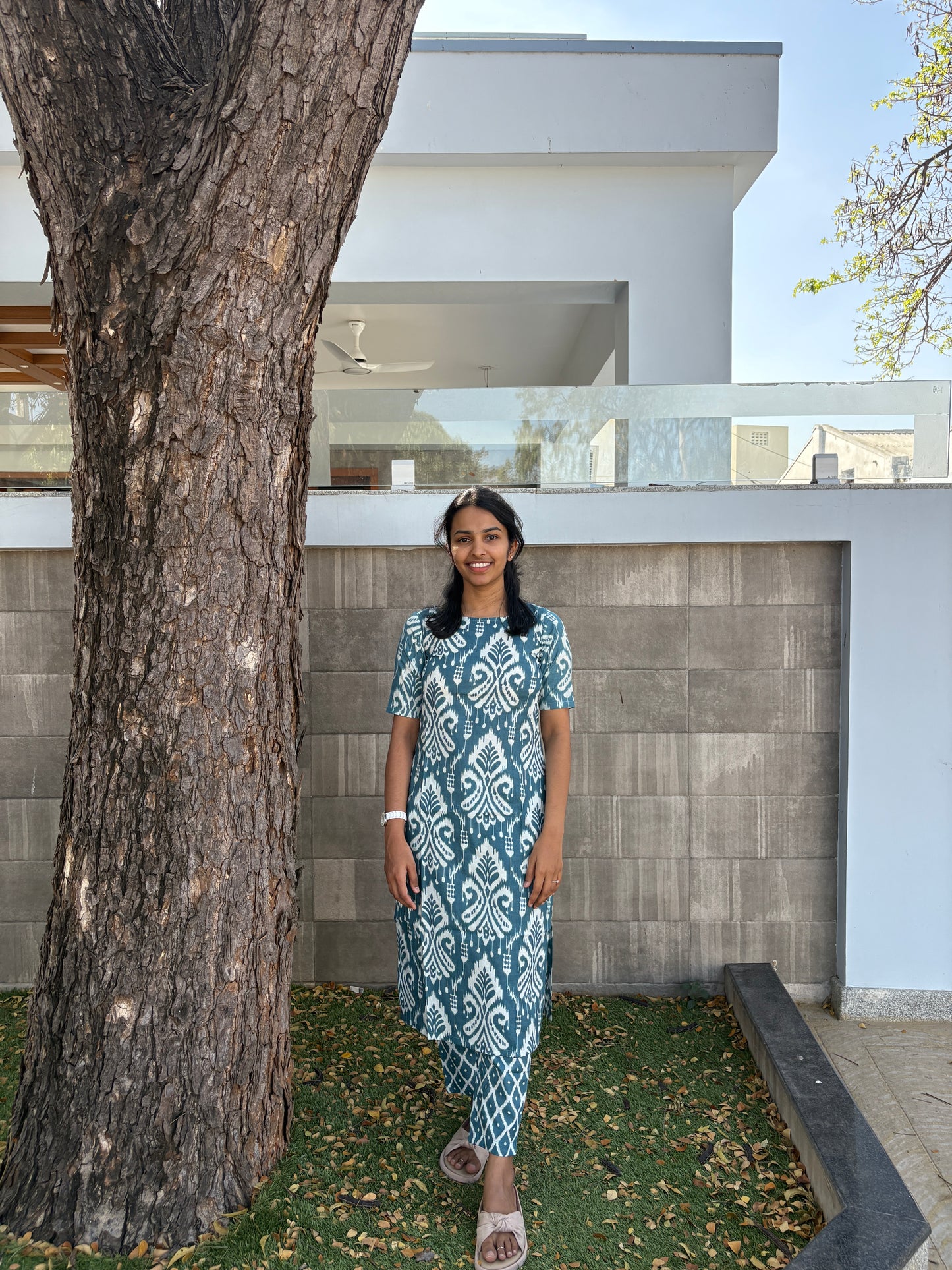 Ice blue kurti set