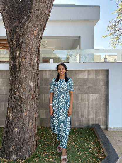Ice blue kurti set