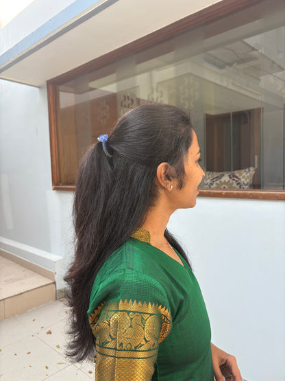 Bottle green mangalgiri silk set