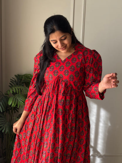 Red cotton maxi