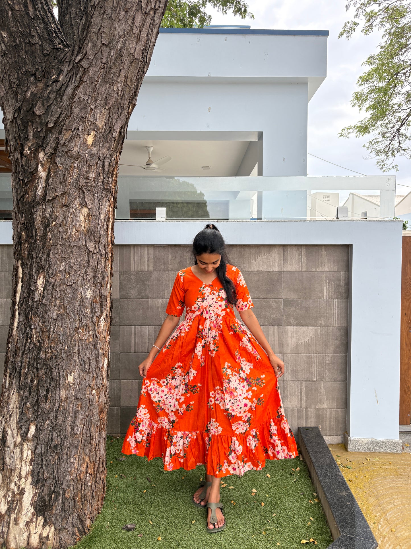 Orange alia cut maxi (TF198)