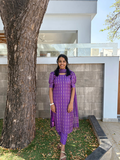 Violet Katan silk suit set