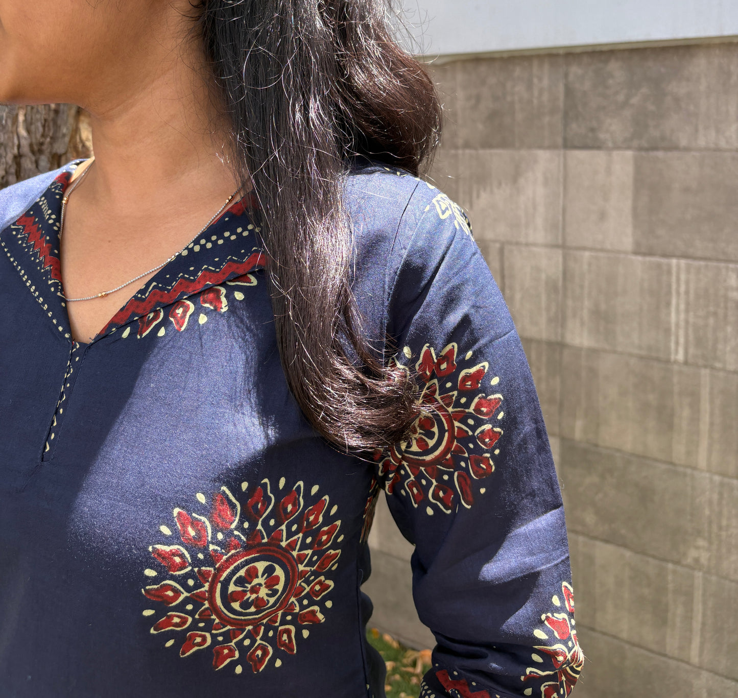 Navy blue kurti set