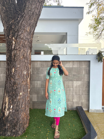 Sea green kurti