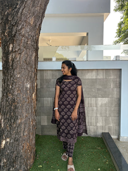 Dark brown suit set