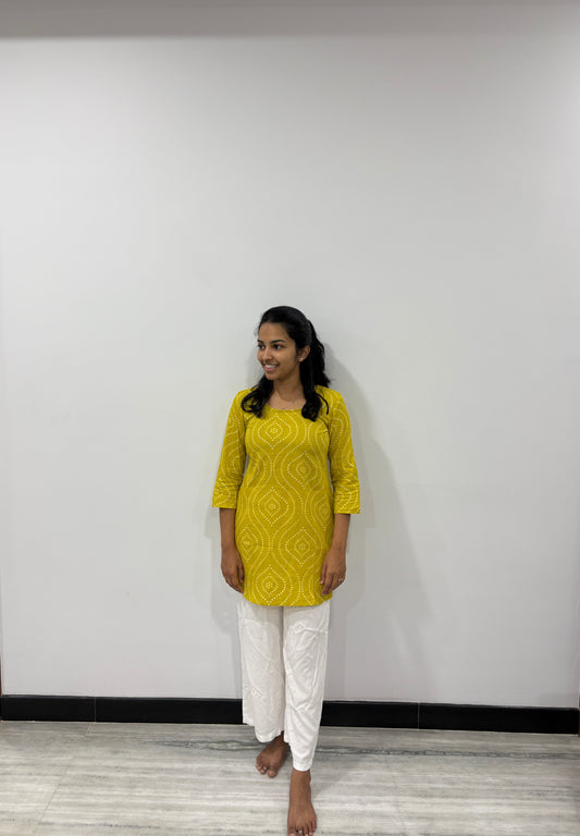 Mustard yellow short kurti