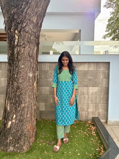 Sky blue kurti set