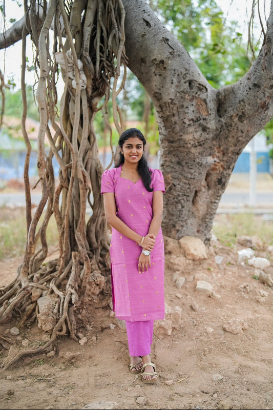 Pinkish purple kurti set