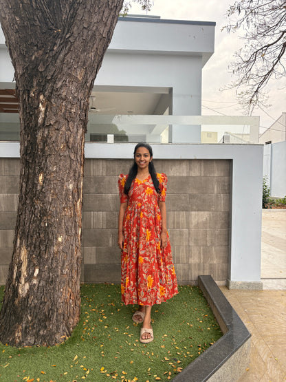 Orange floral maxi