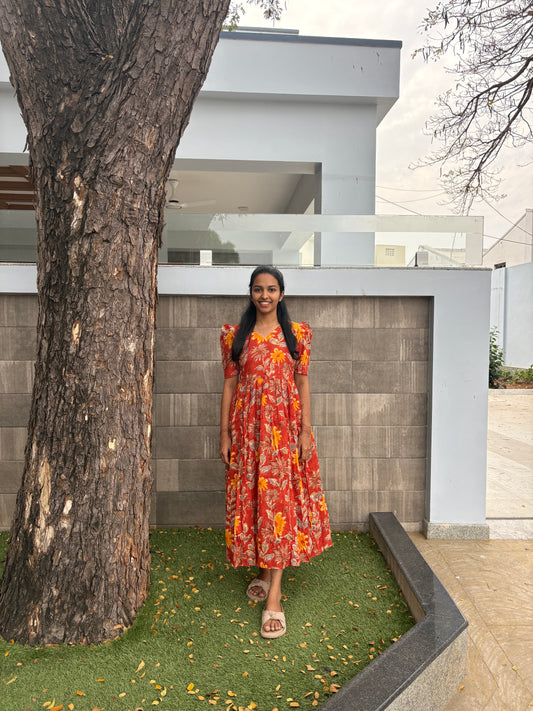 Orange floral maxi