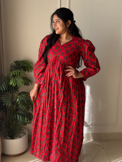 Red cotton maxi