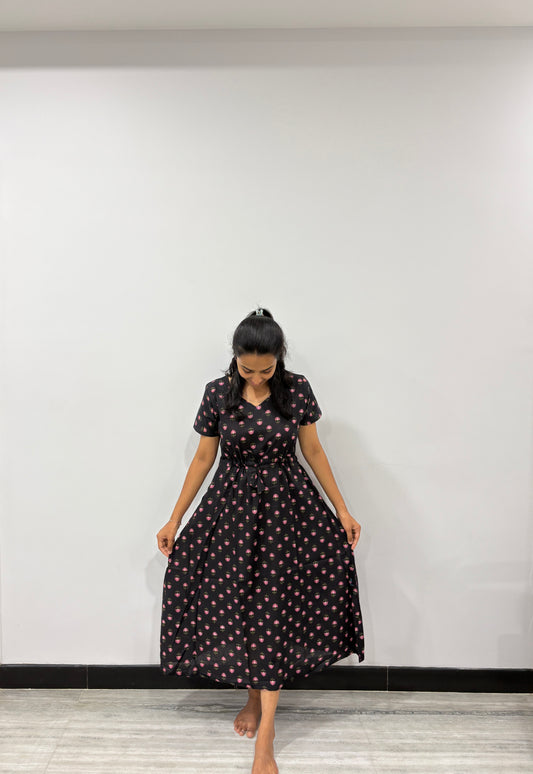 Black floral kaftan