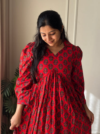 Red cotton maxi