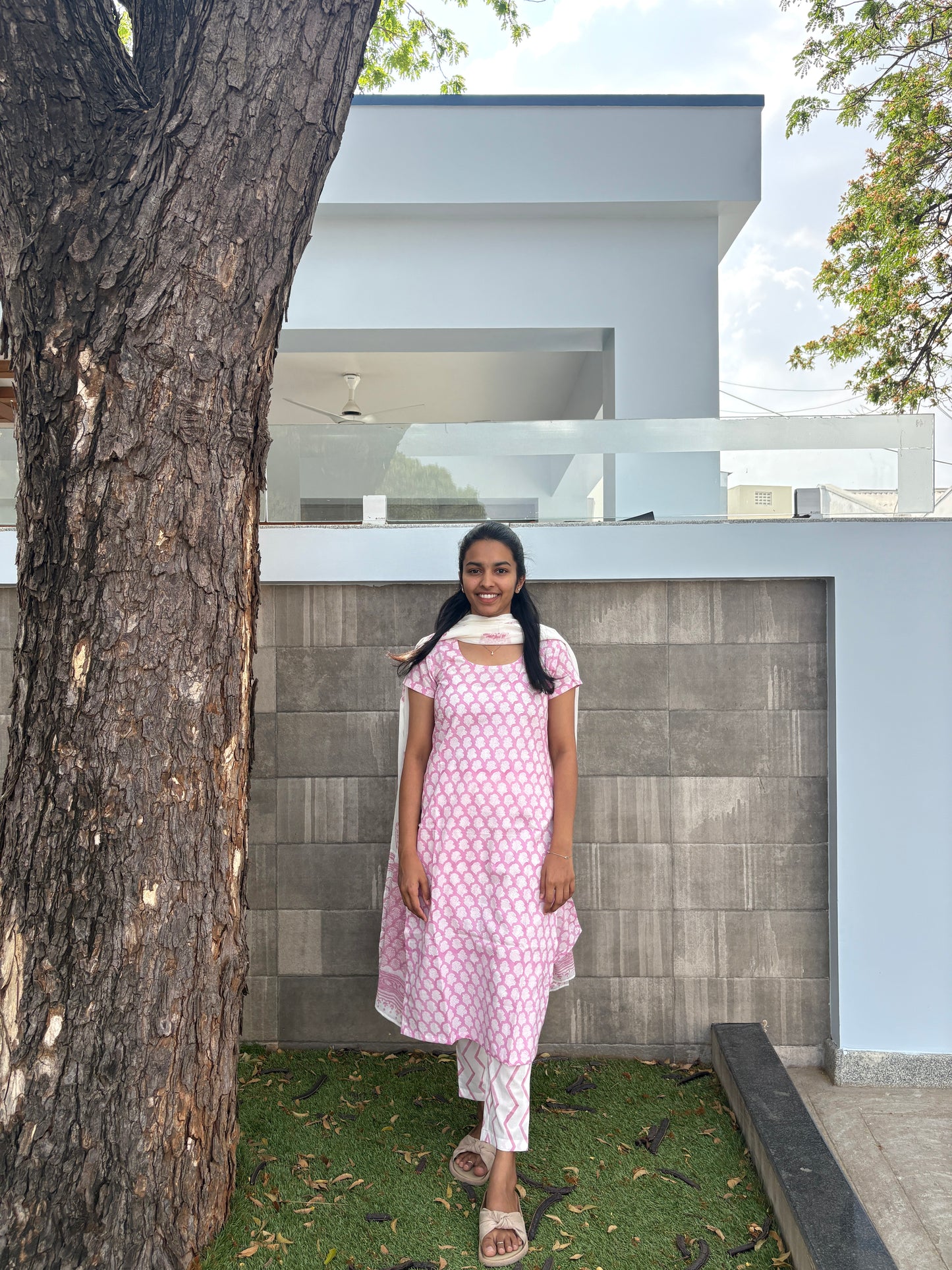 Lilac grace kurti set