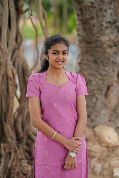 Pinkish purple kurti set