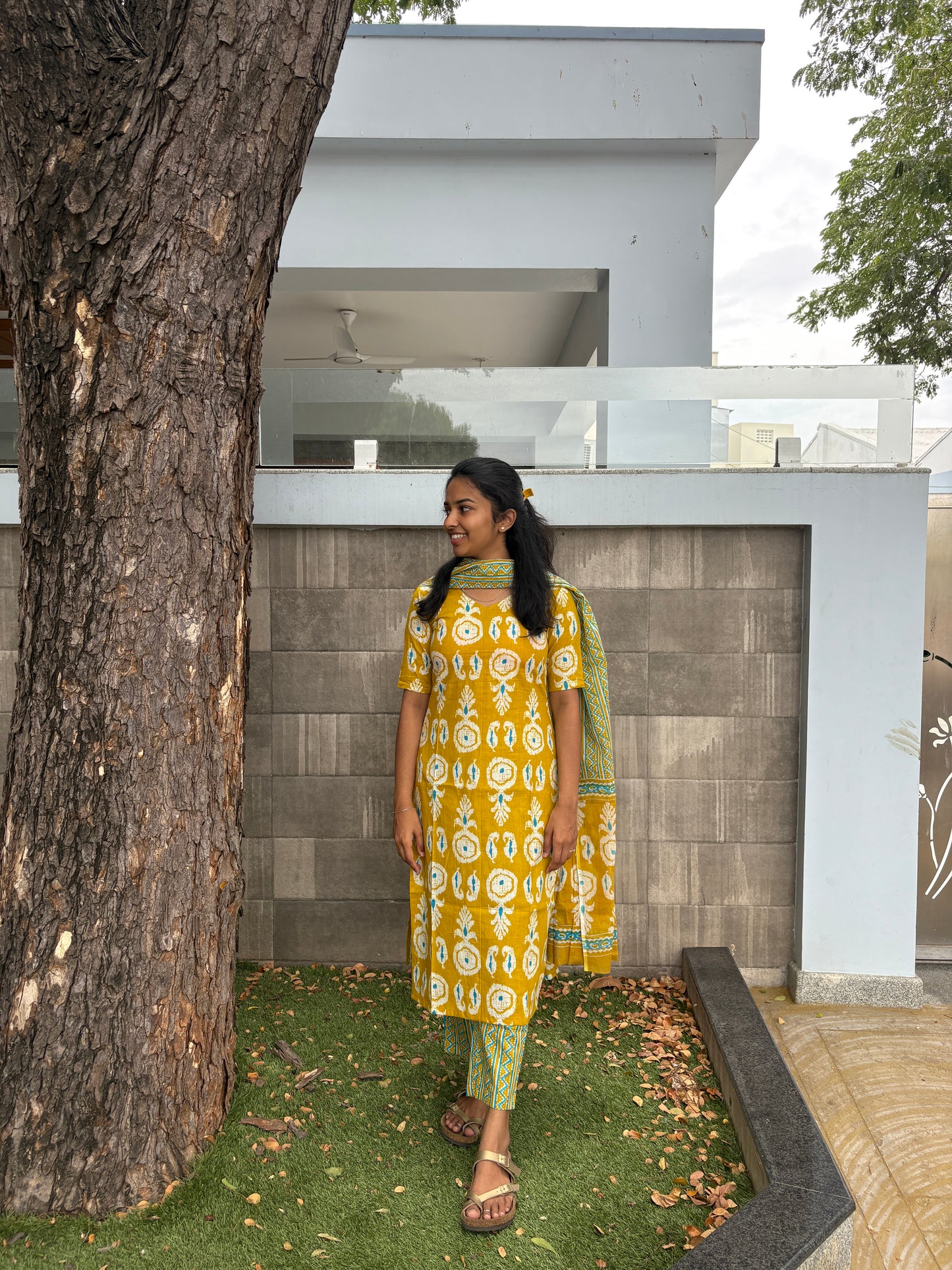 Yellow cotton suit sets