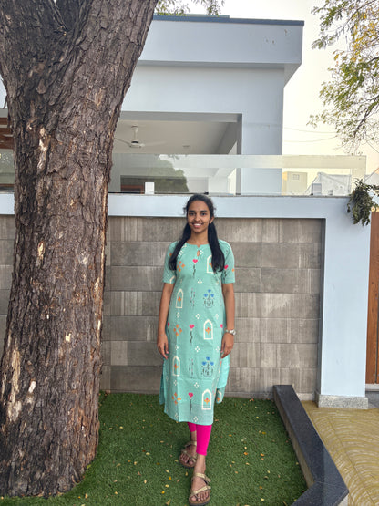 Sea green kurti