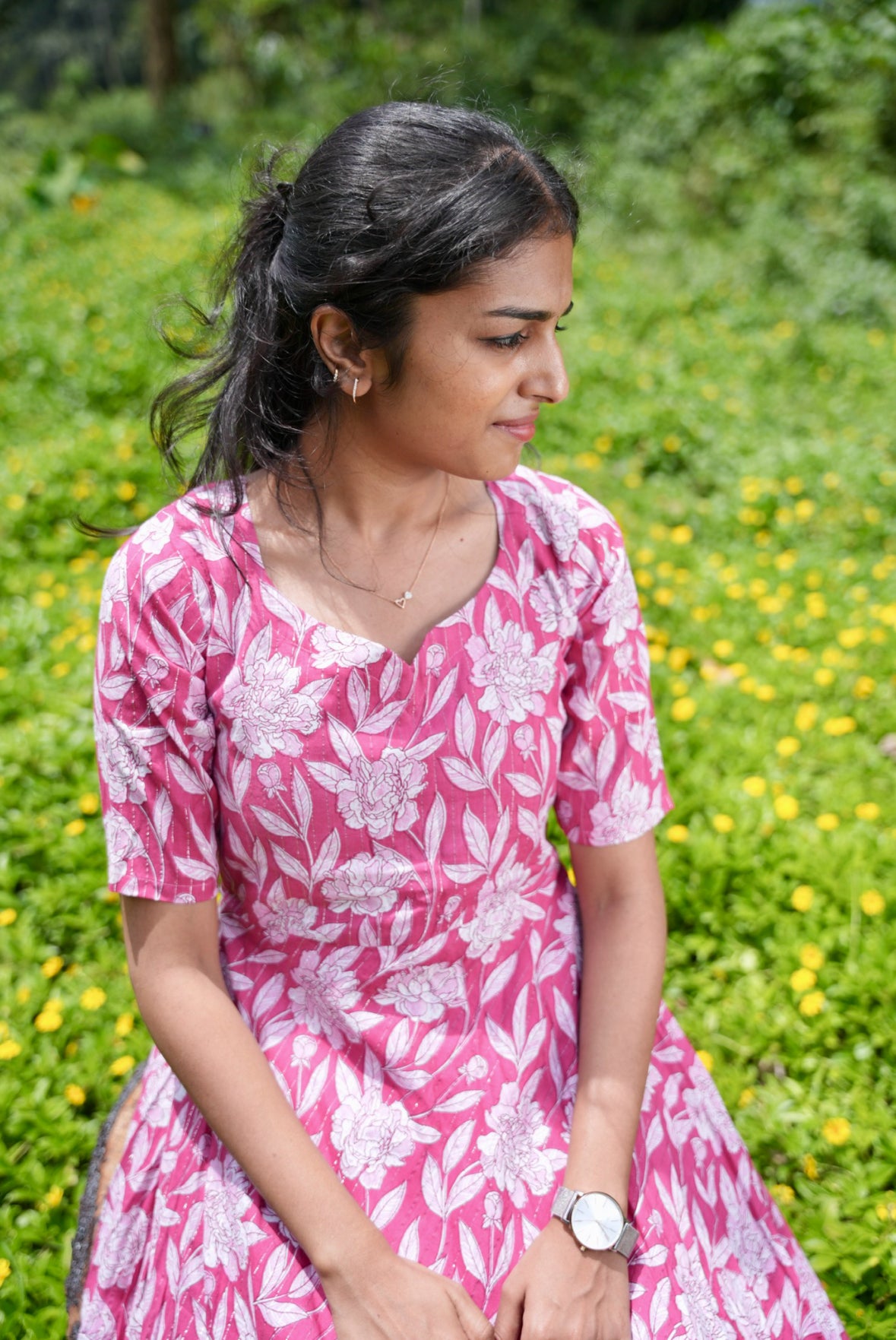 Pink rayon maxi