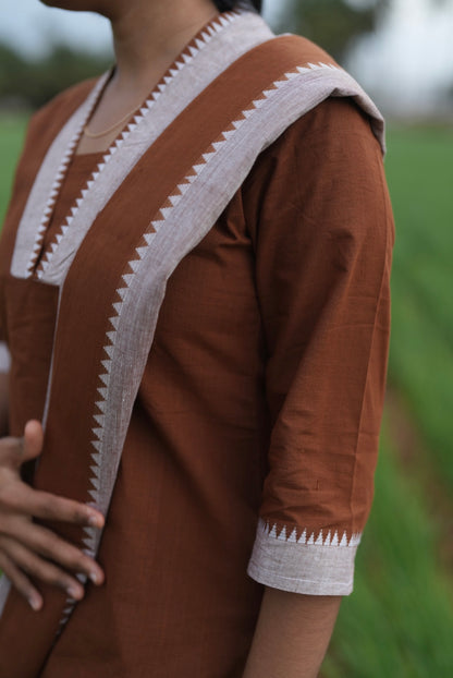 Brown Mangalgiri suit set