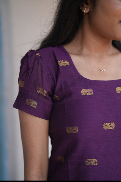 Purple elephant kurti