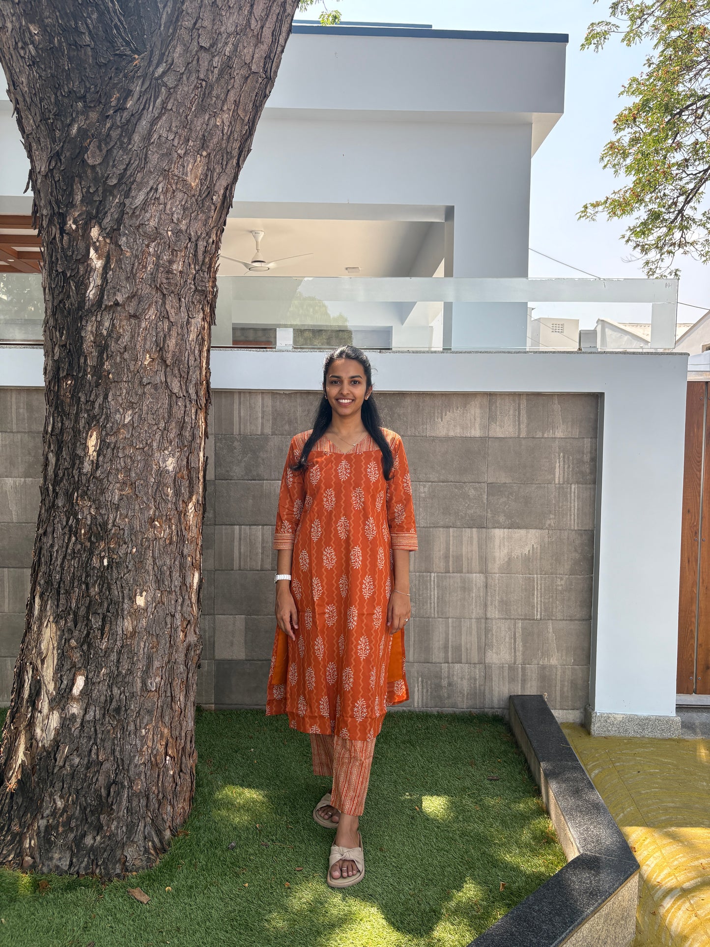 Orange kurti set