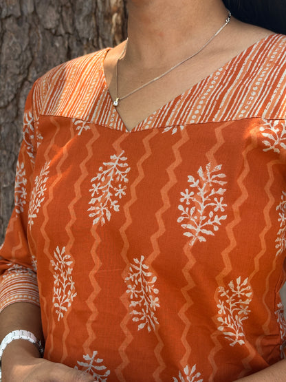 Orange kurti set