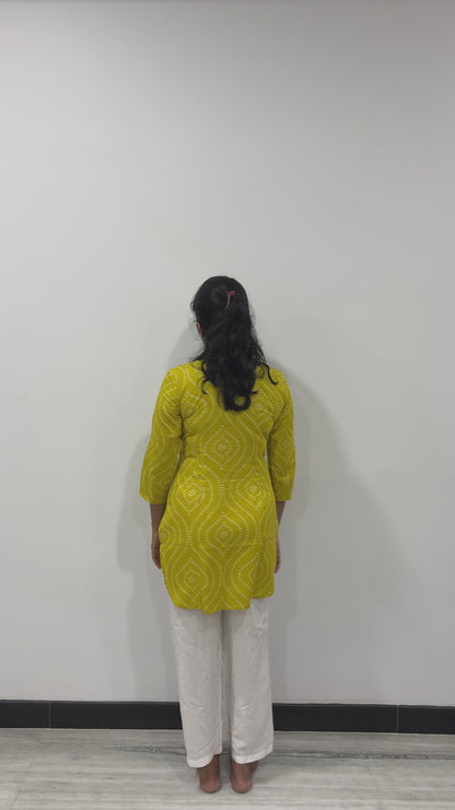 Mustard yellow short kurti